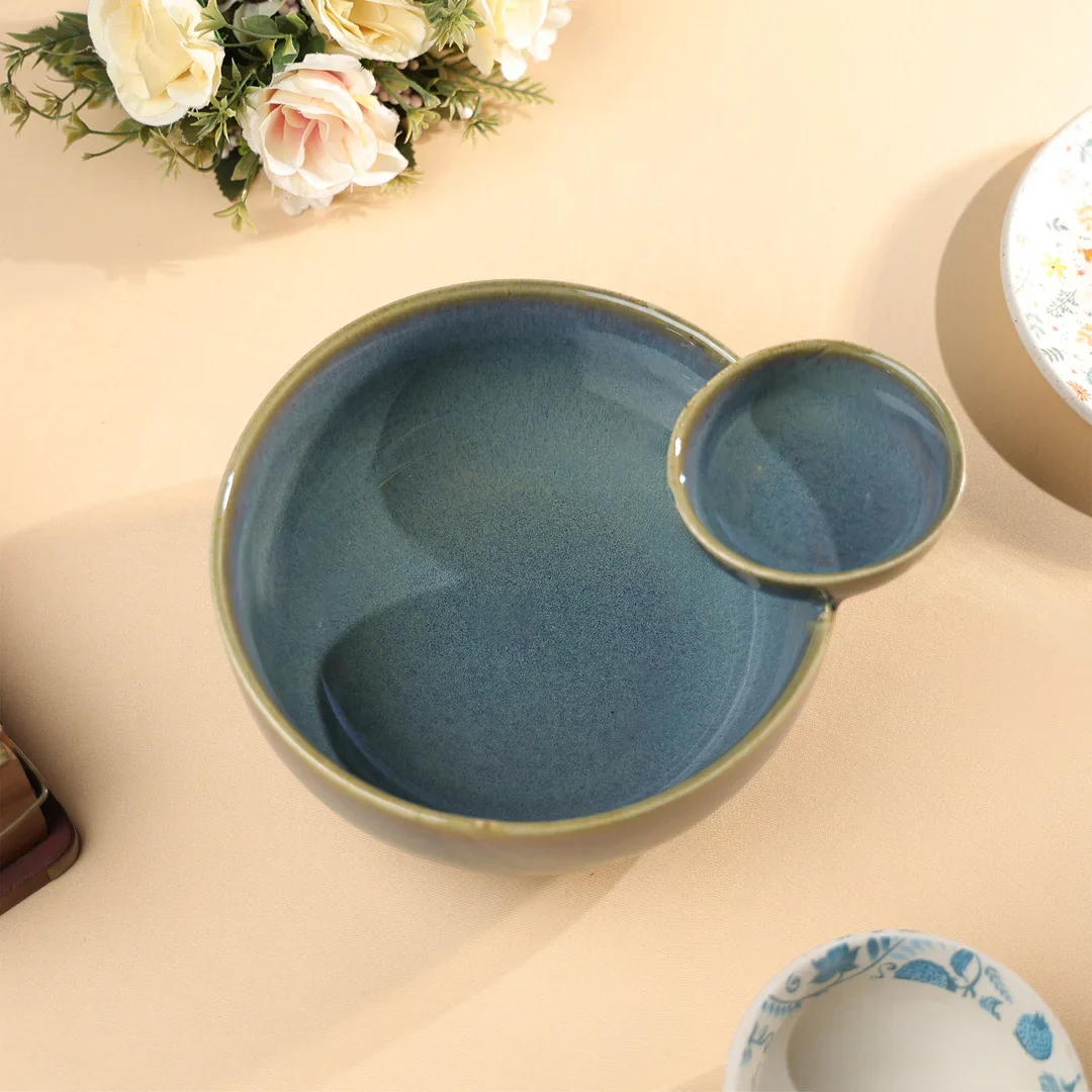 9" Studio Pottery Glossy Dip & Bowl Set - Image 4