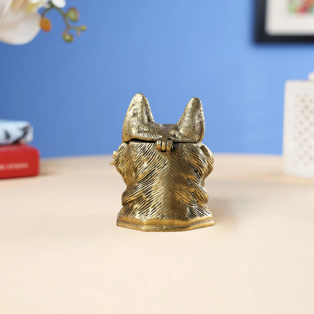 Antique Finish Dog Ink Pot - Image 3