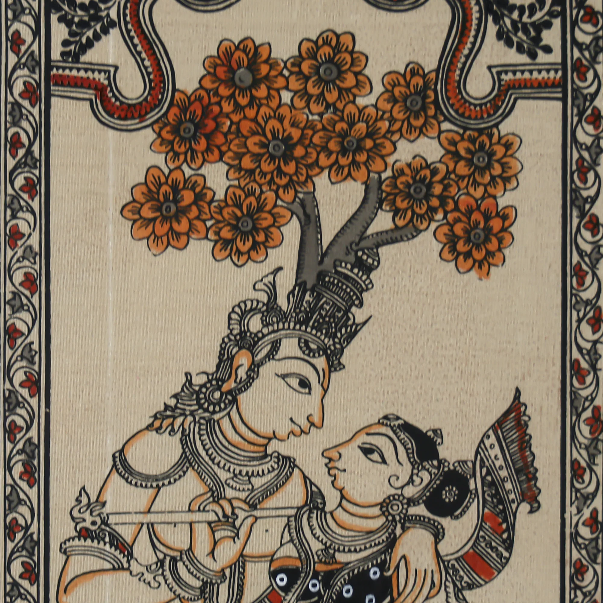 Beautiful Radha Krishna Hand-Painted Wall Art With Nature - Image 3