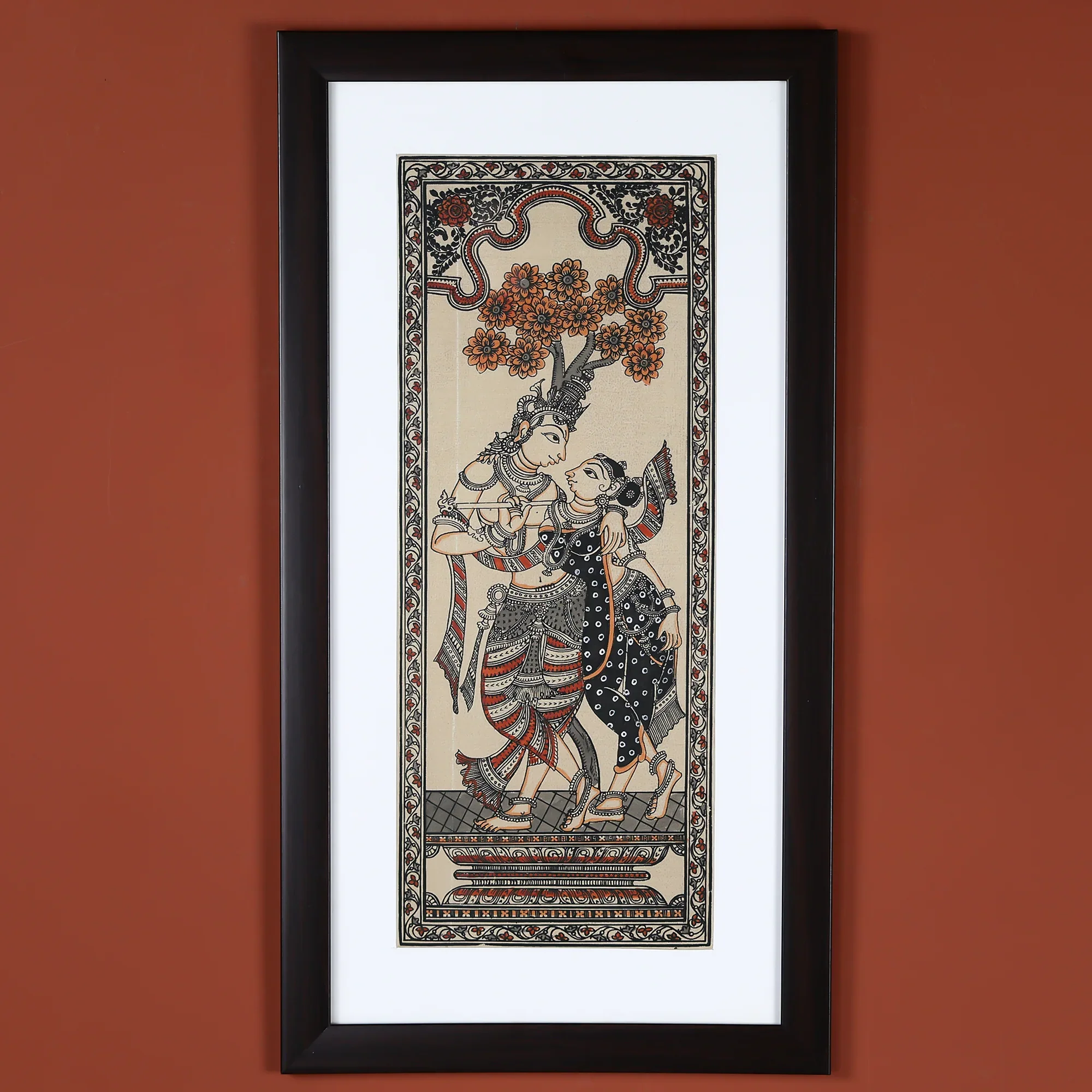 Beautiful Radha Krishna Hand-Painted Wall Art With Nature - Image 4