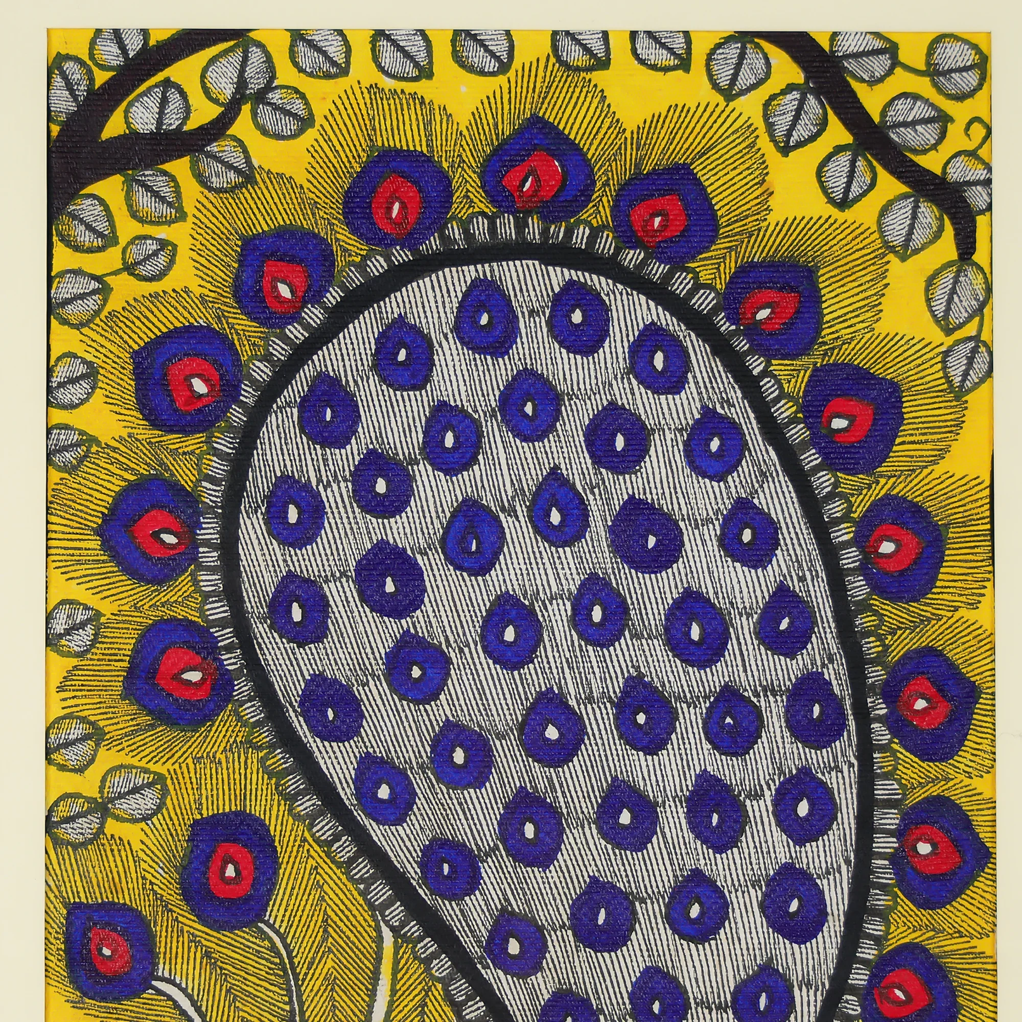 Bold Hand-Painted Peacock Art With Unique Detailing - Image 4