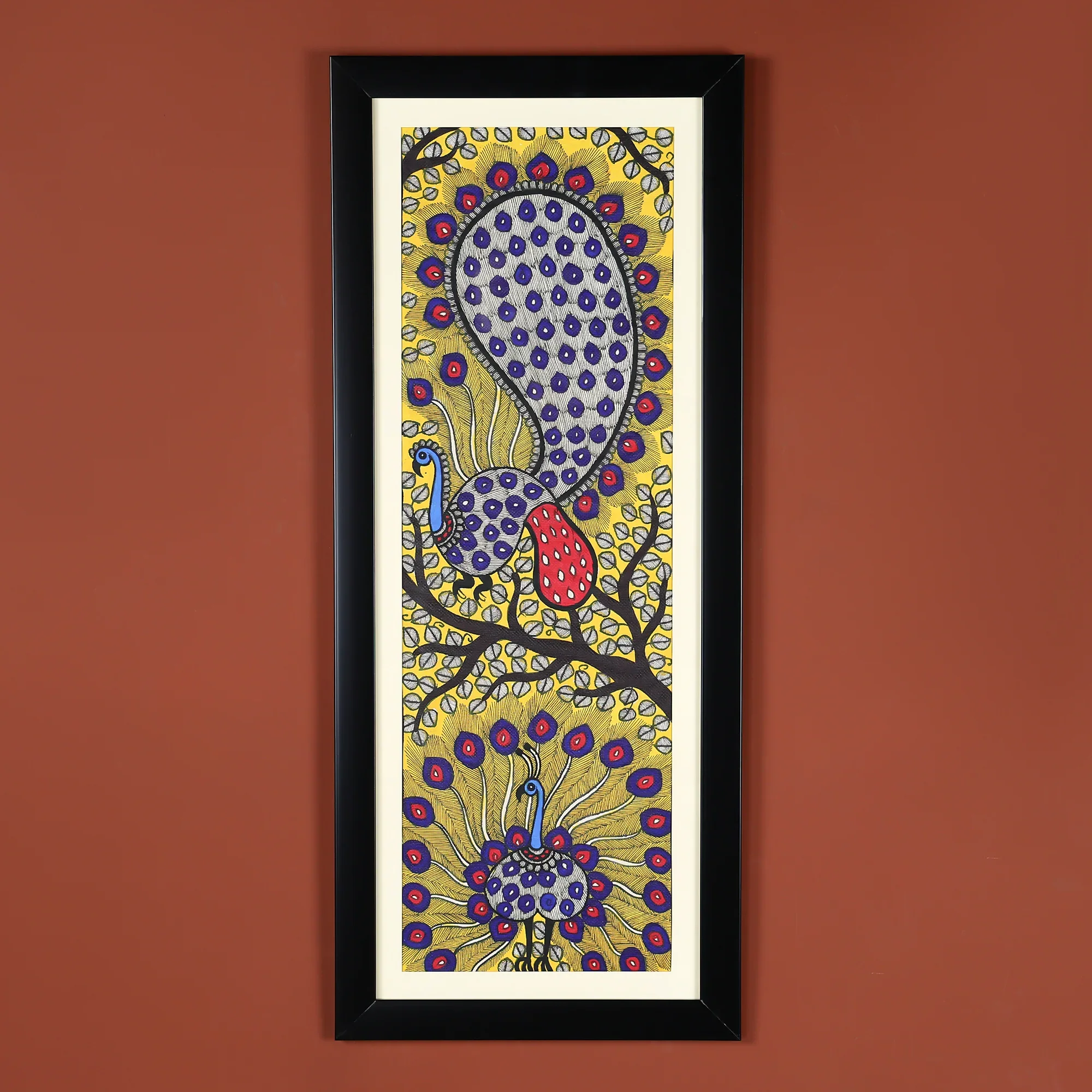 Bold Hand-Painted Peacock Art With Unique Detailing - Image 5