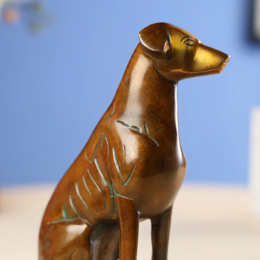 Brass Antique Brown Dog - Image 2