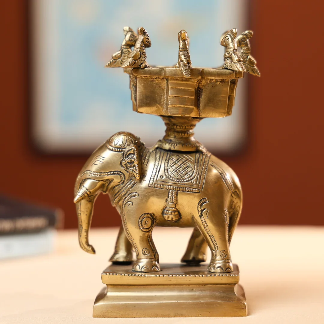 Brass Antique Elephant Hawan Kund