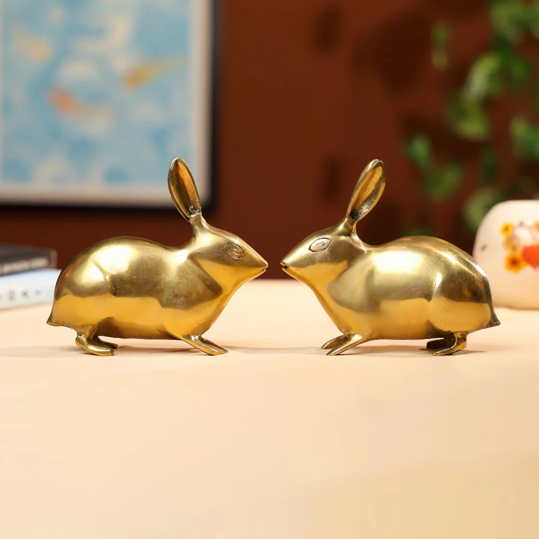 4.5" Brass Antique Rabbit