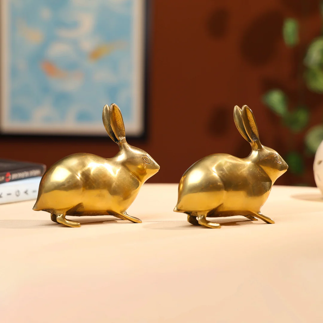 4.5" Brass Antique Rabbit - Image 2