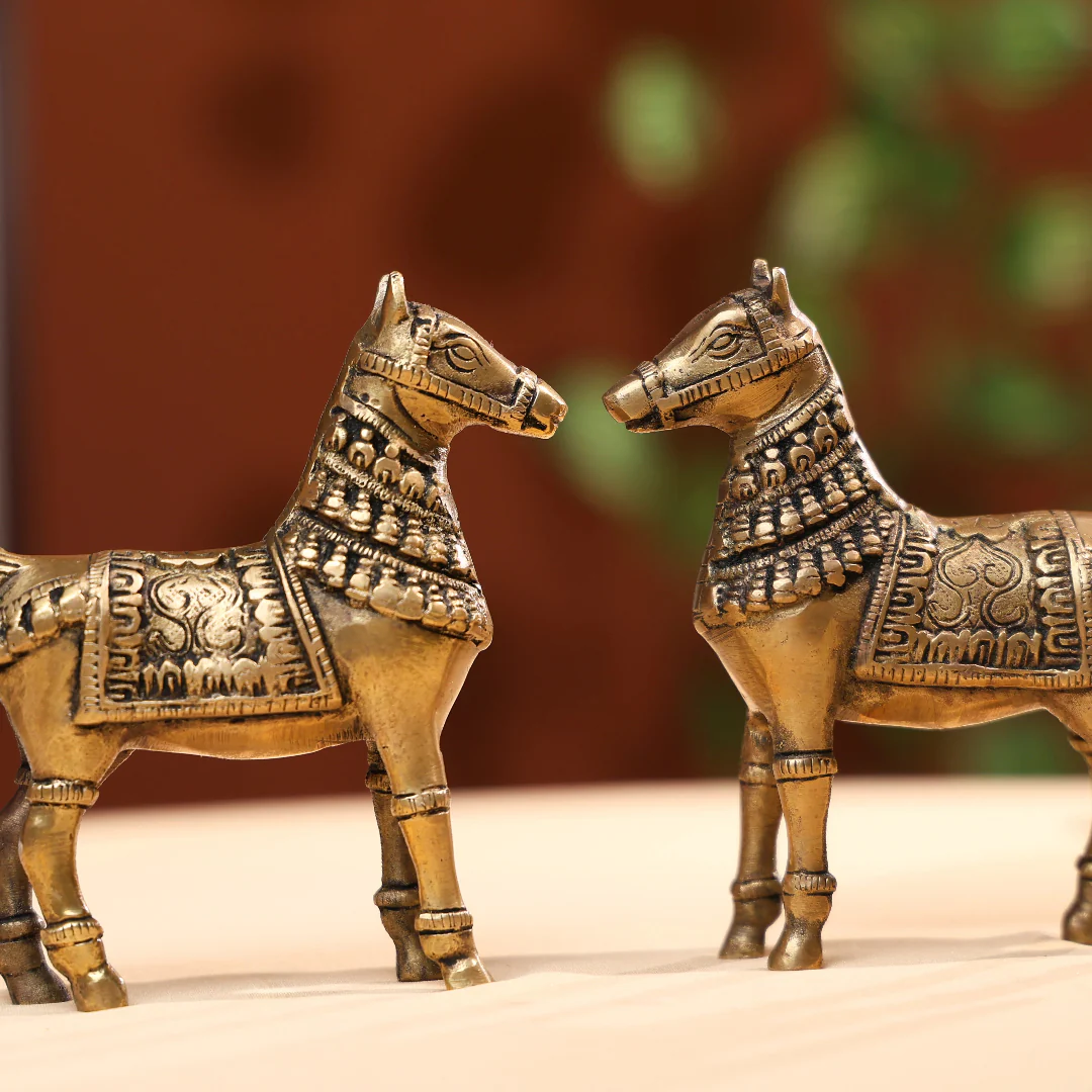 5" Brass Black Antique Horse - Image 3