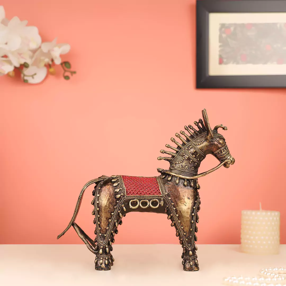 Brass Dhokra Horse - Image 3