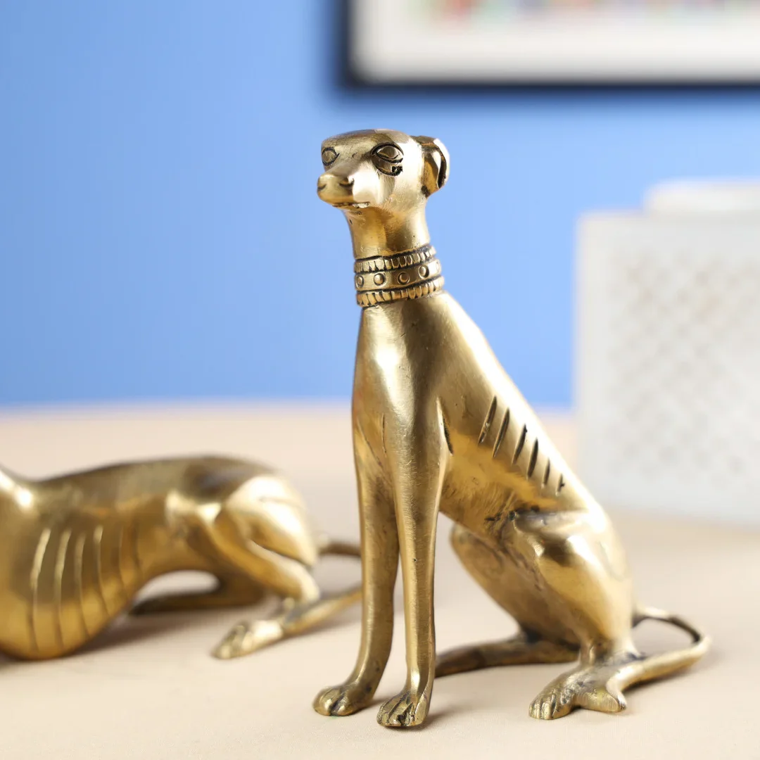 Brass Dog Family Set Of Three - Image 2