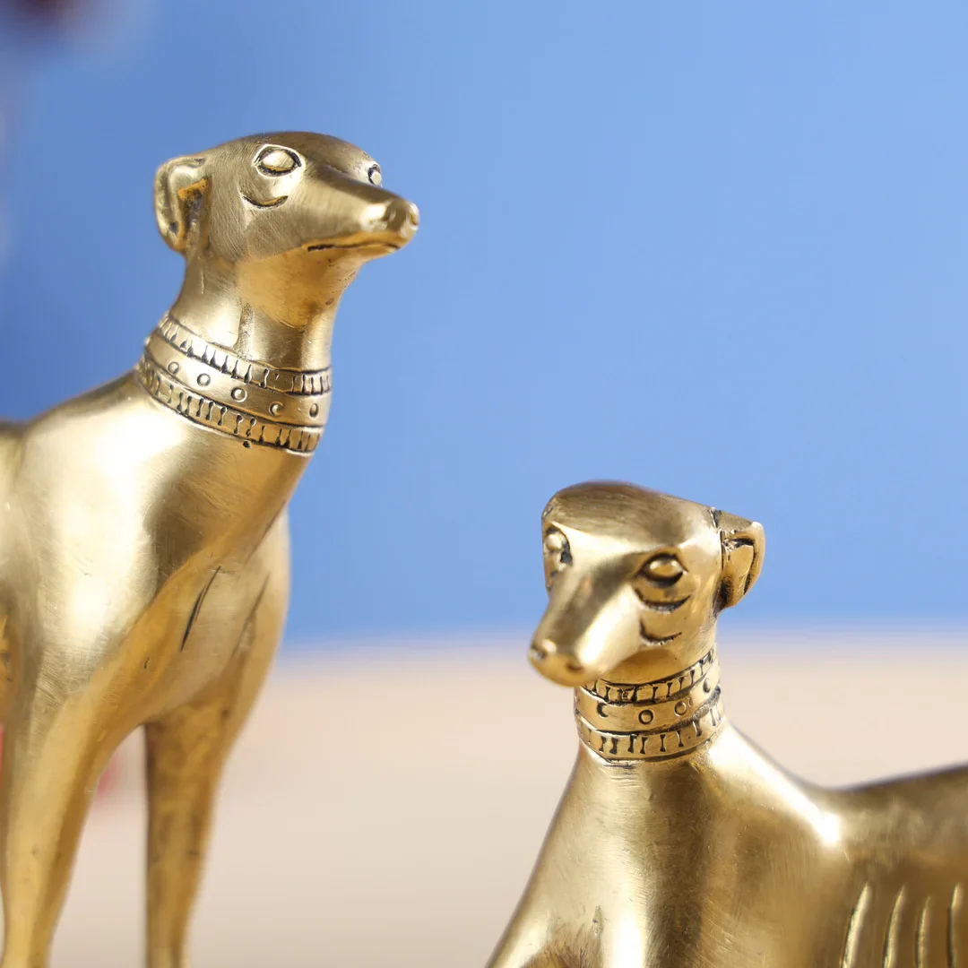 Brass Dog Family Set Of Three - Image 3