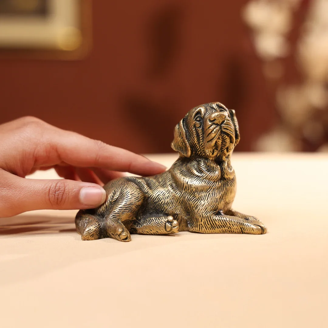Brass Dog Seated Creature - Image 4