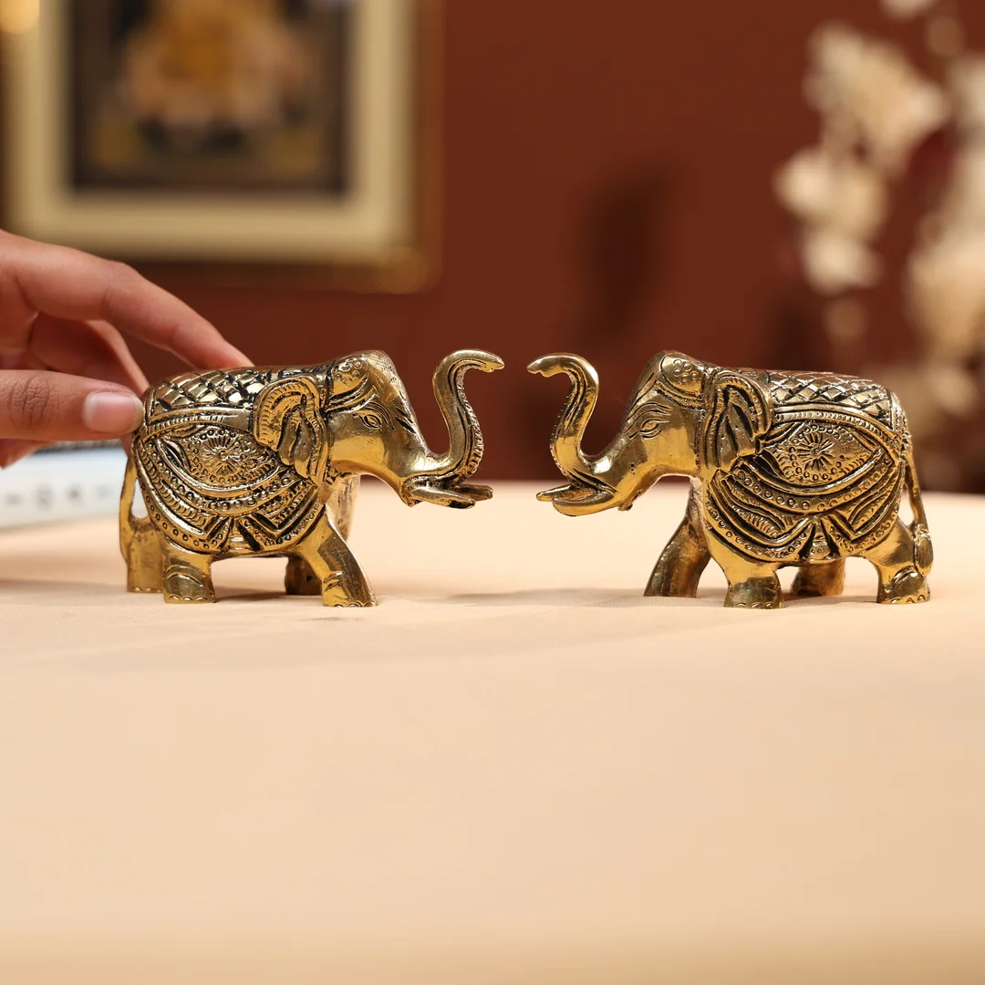 Brass Elephant Pair - Image 2