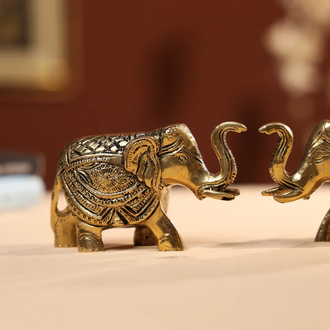 Brass Elephant Pair - Image 3