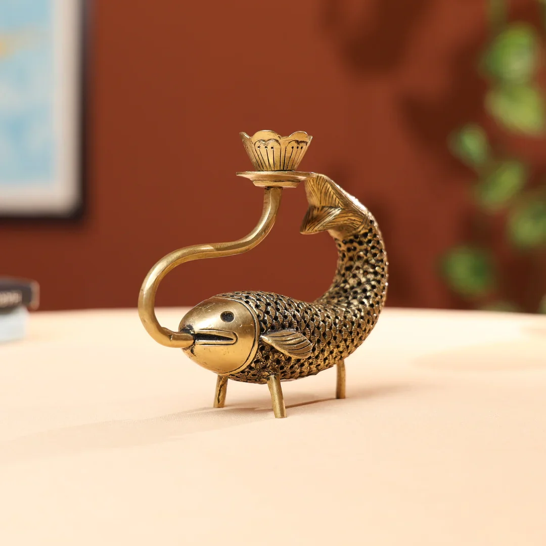 Brass Fish Candle Holder