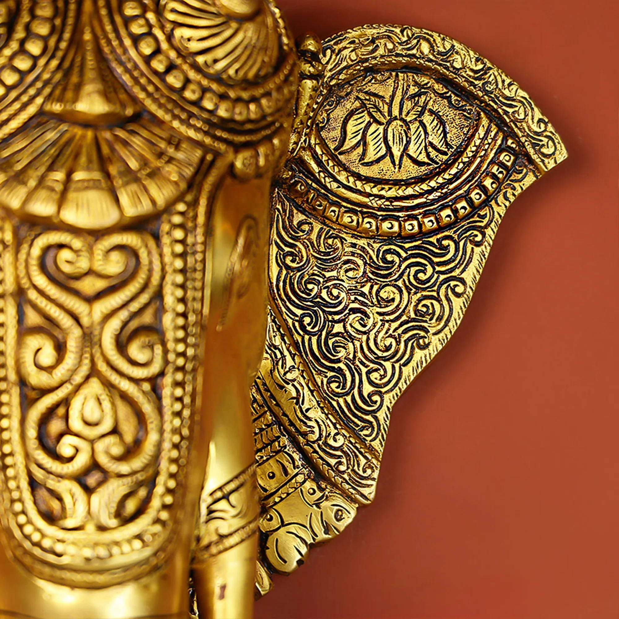 Brass Ganesha Wall Hanging With Bell - Image 2