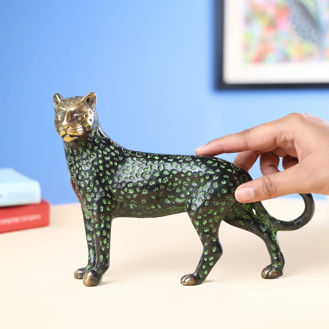 Brass Green Coloured Jaguar - Image 3