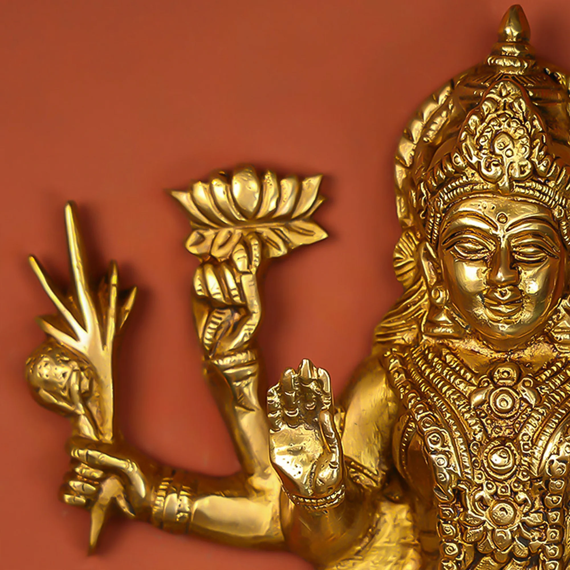 Brass Lakshmi Wall Hanging - Image 4