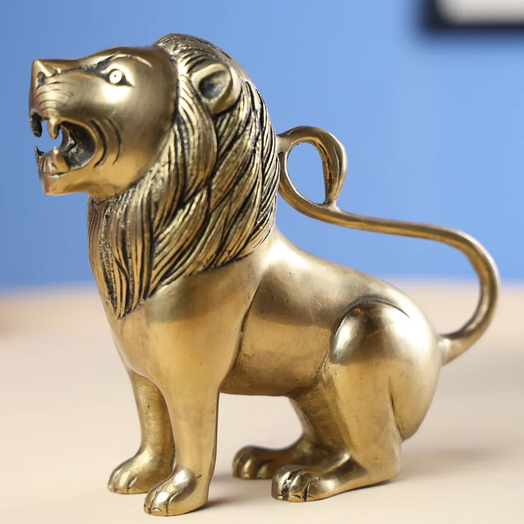 Brass Lion Standing
