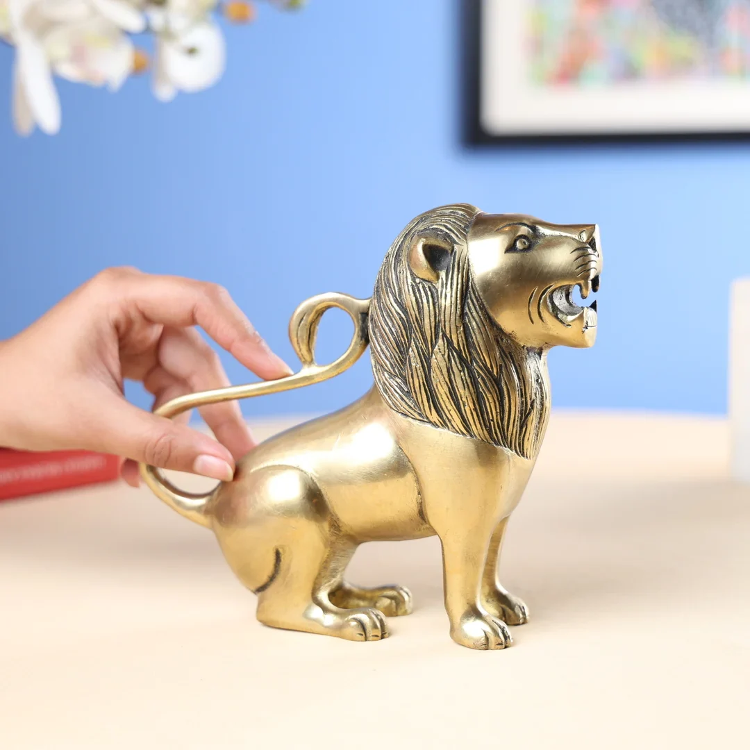 Brass Lion Standing - Image 2