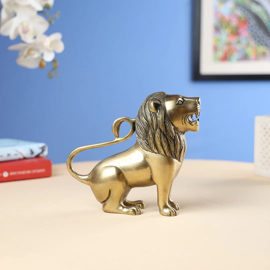 Brass Lion Standing - Image 4