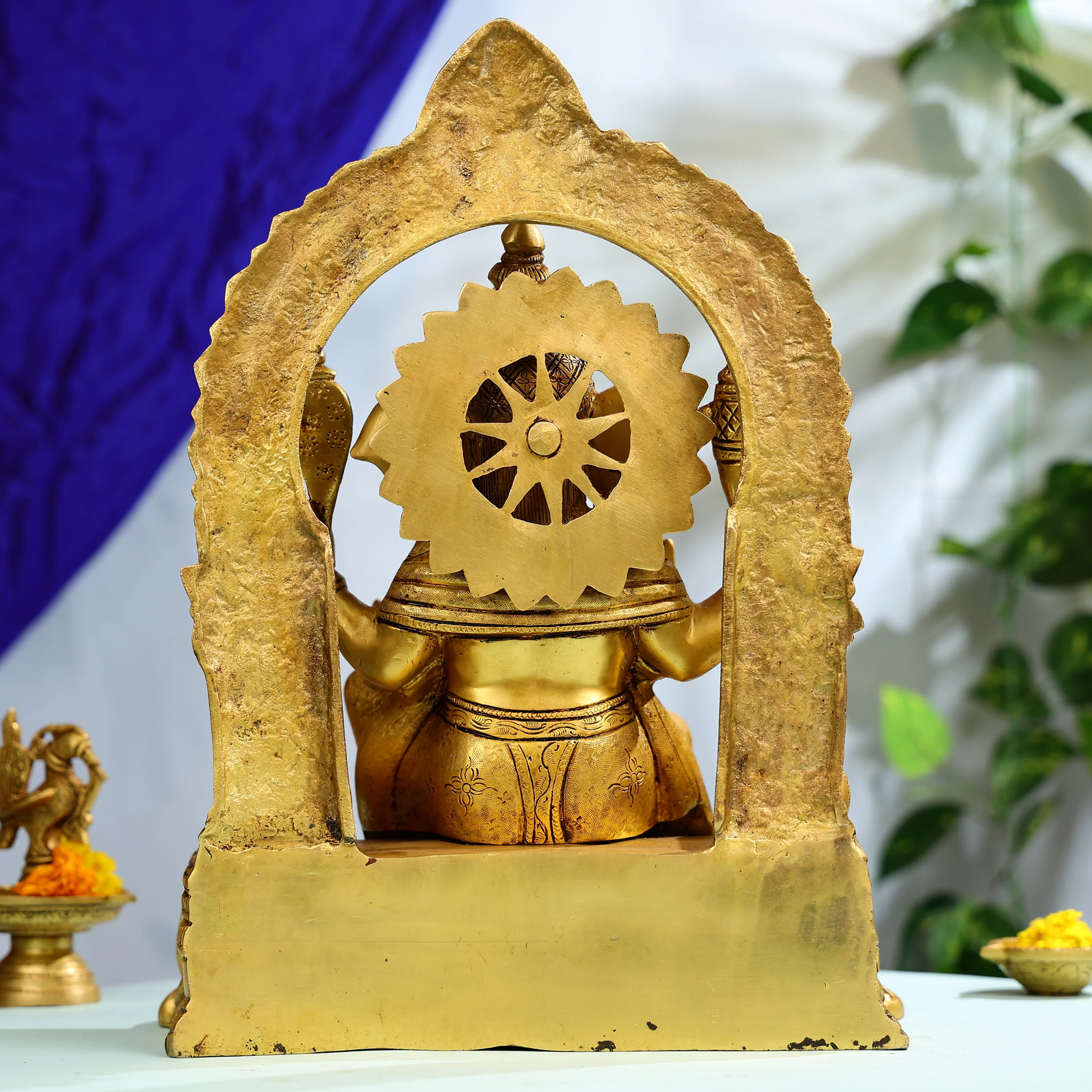 Brass Lord Ganesha On His Singhasan - Image 4