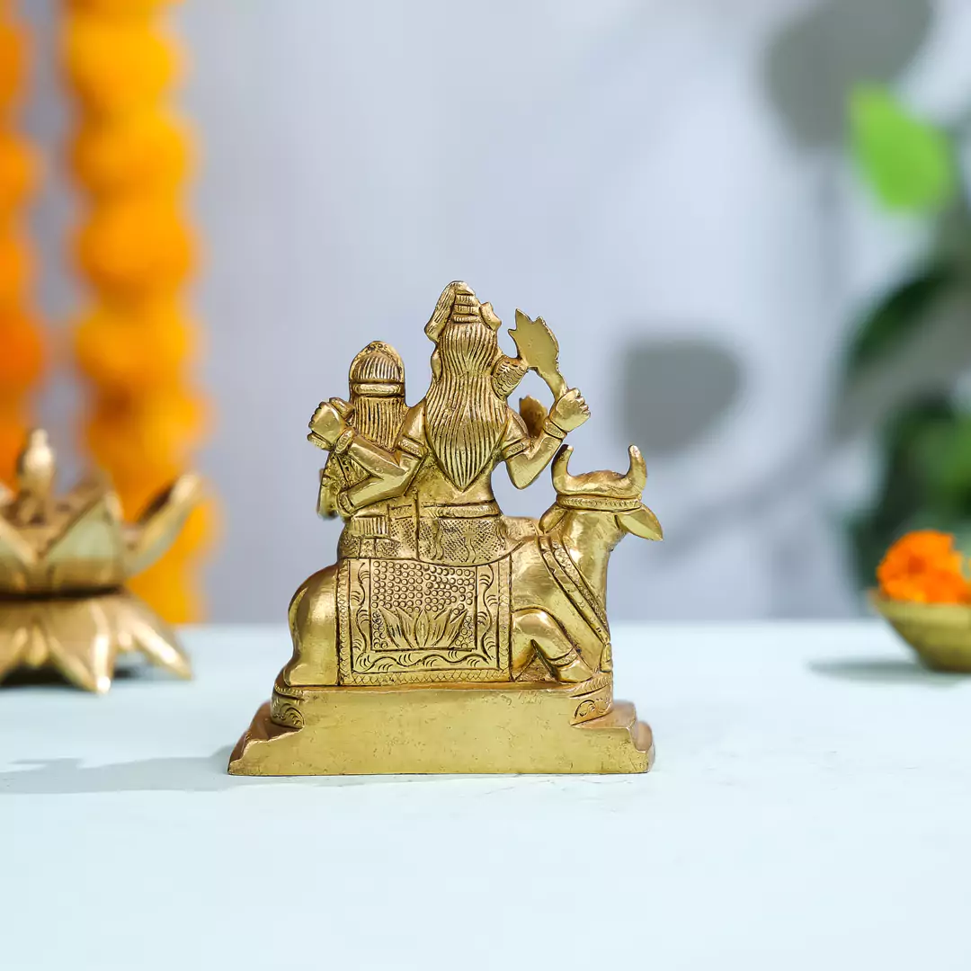 5" Brass Lord Shiva Family - Small - Image 3