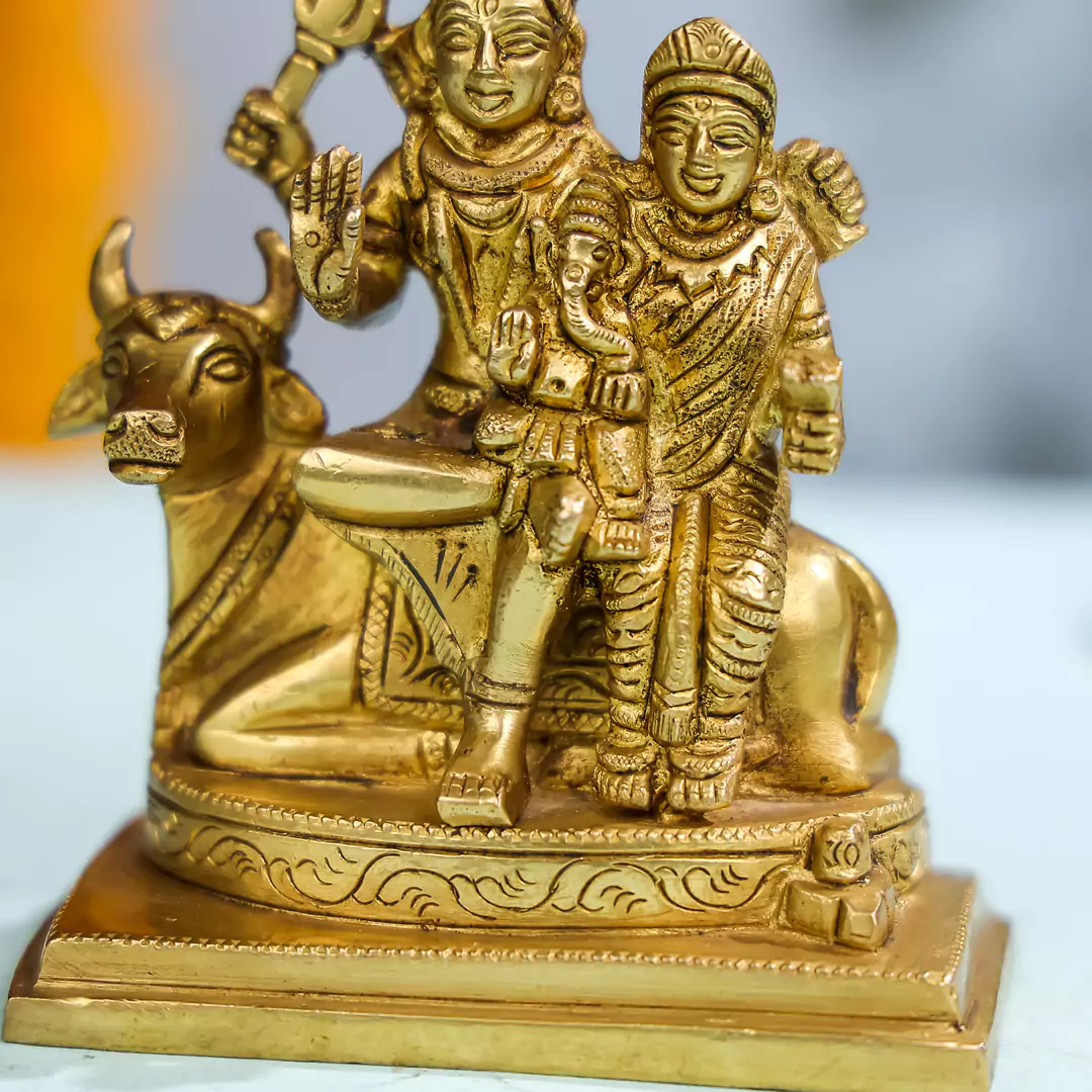 5" Brass Lord Shiva Family - Small - Image 4