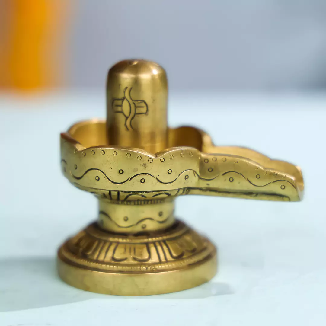 3" Brass Lord Shivalinga - Image 4