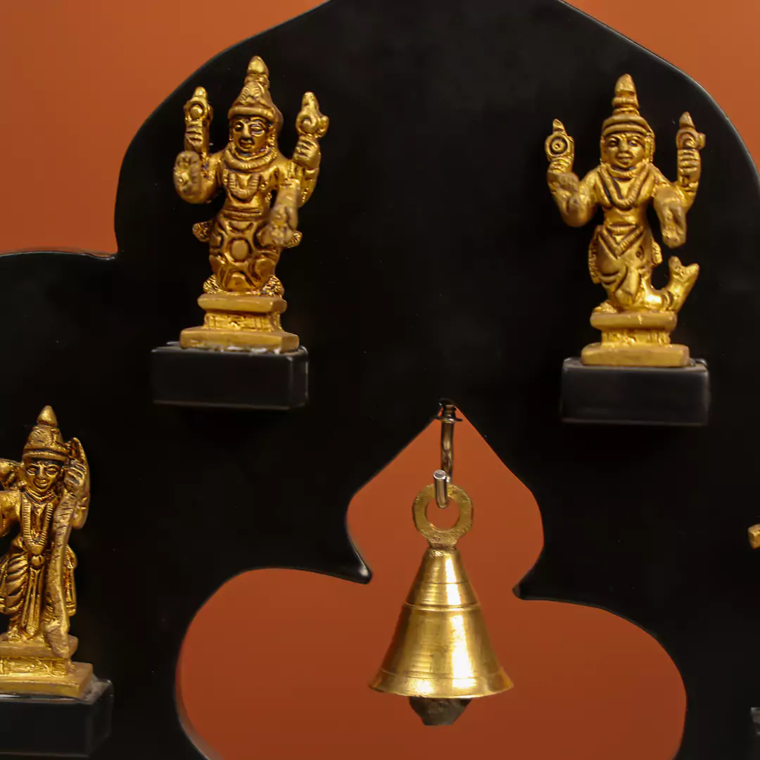 Brass Mini Idols Of Vishnu Dashavatara With A Black Frame - Image 5