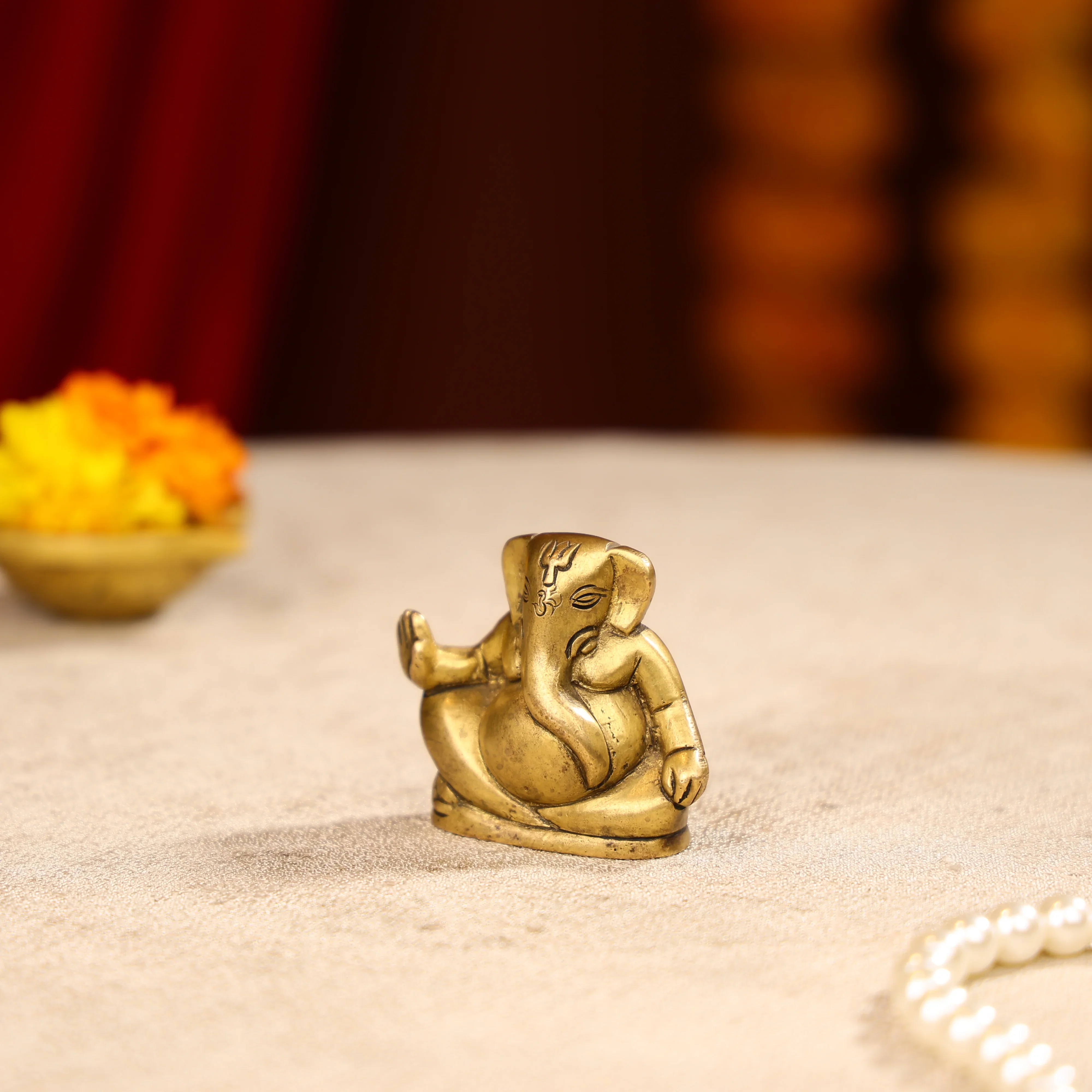 2" Brass Modern Lord Ganesha Idol - Image 2