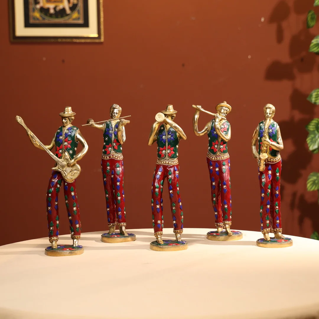 Brass Musicians With Stone Work set of Five