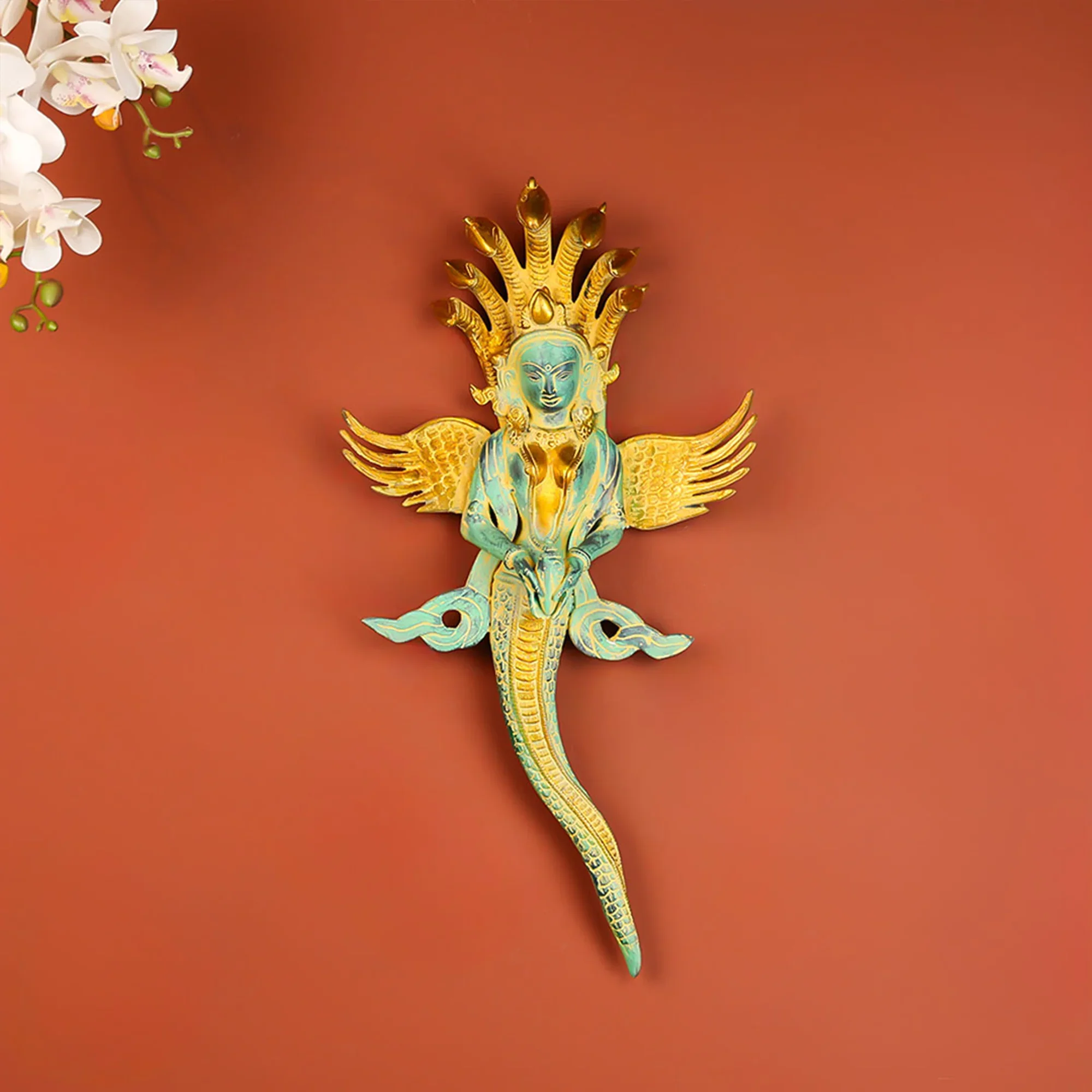 Brass Naga Kanya (Snake Woman) Wall-Hanging