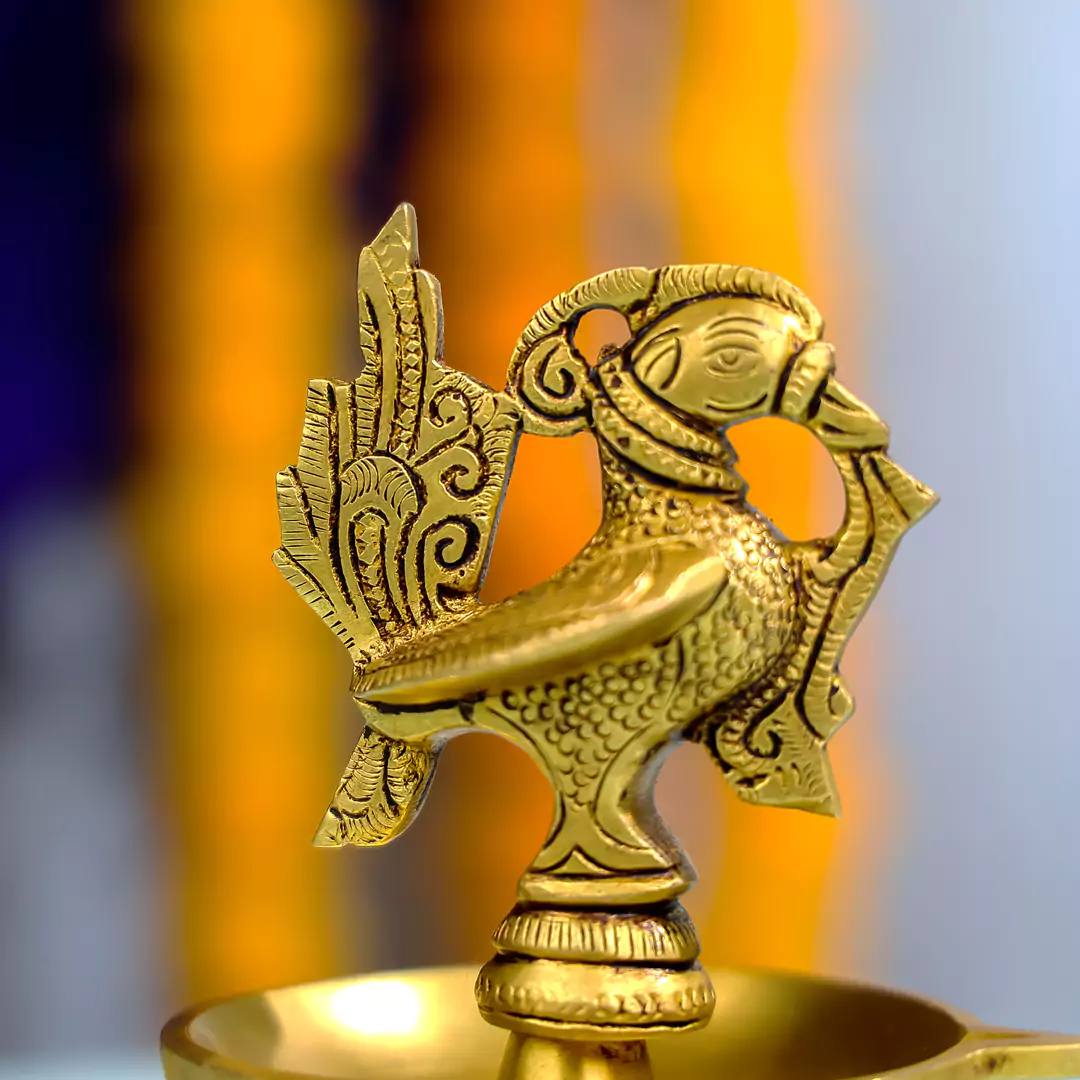Brass Peacock Diya - Image 5