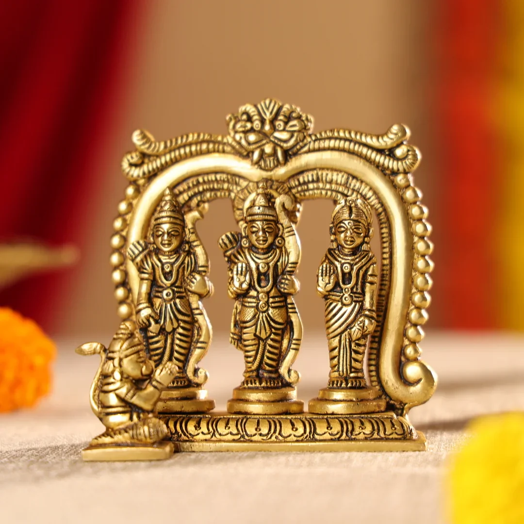 4.5" Brass Superfine Lord Ram Darbar Idol