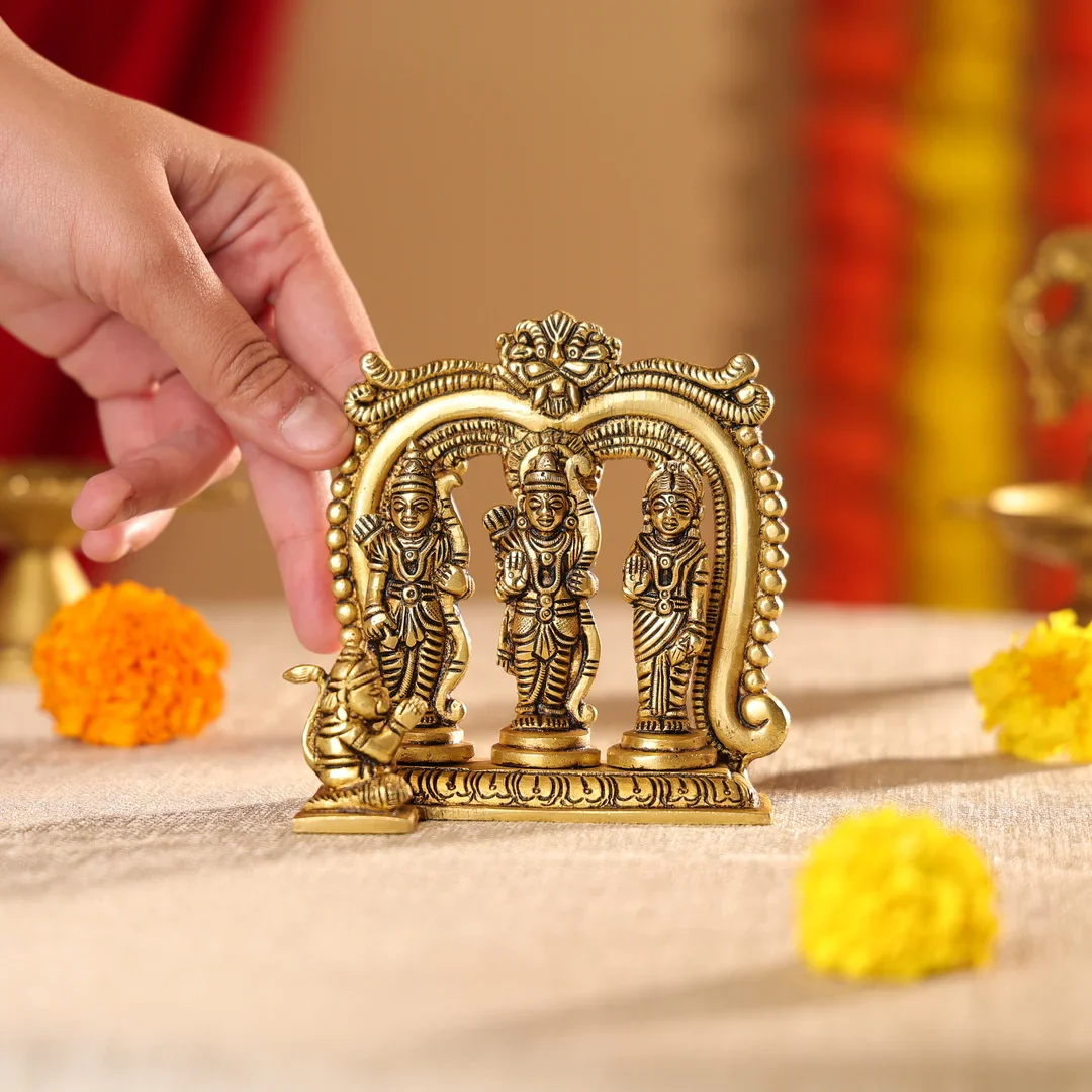 4.5" Brass Superfine Lord Ram Darbar Idol - Image 2