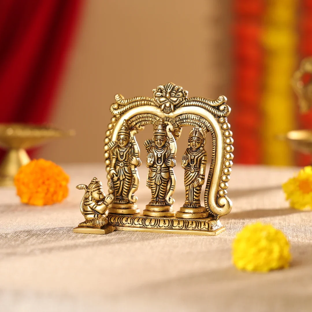 4.5" Brass Superfine Lord Ram Darbar Idol - Image 3