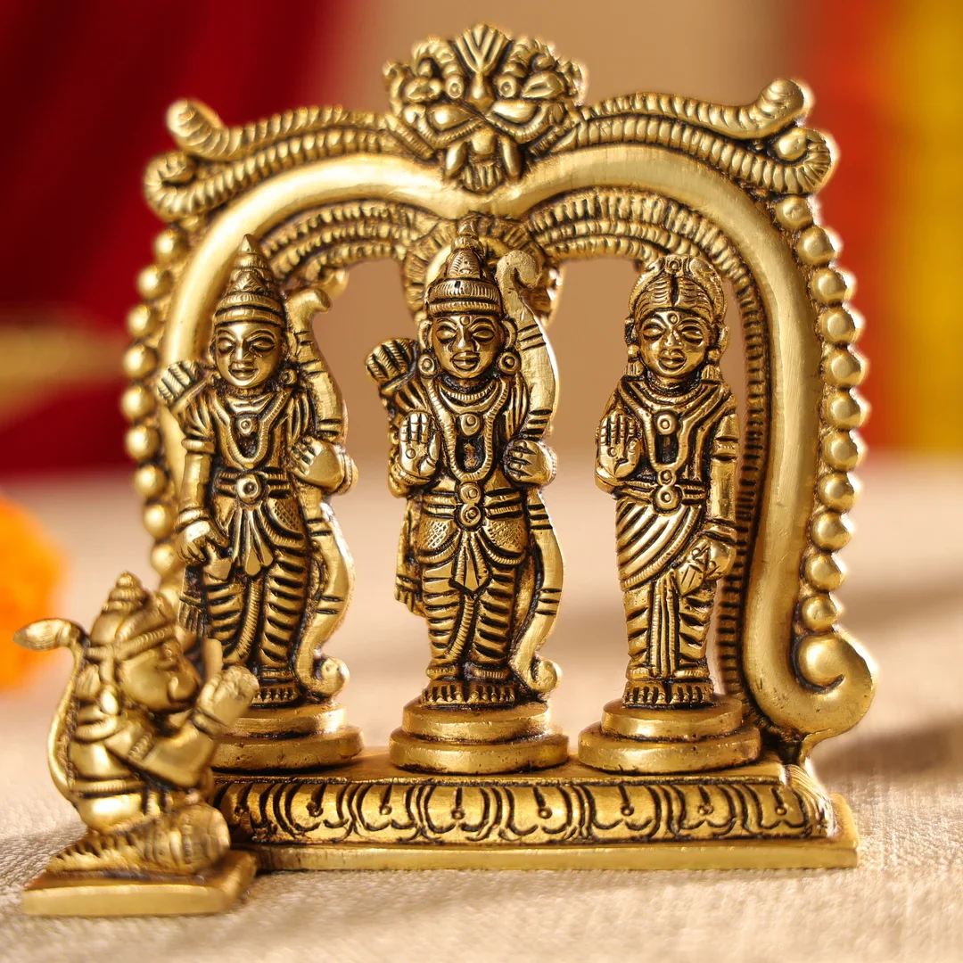 4.5" Brass Superfine Lord Ram Darbar Idol - Image 4