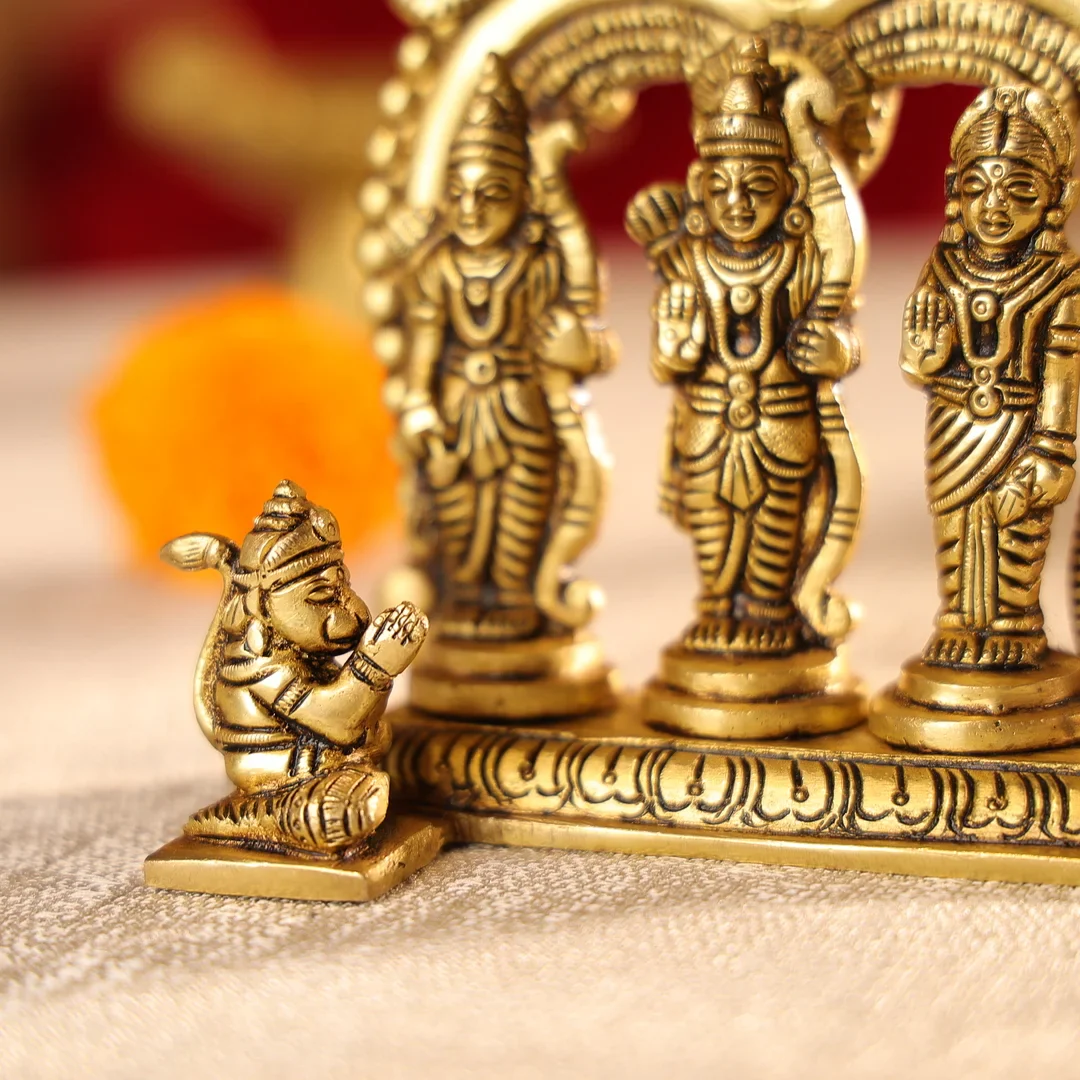4.5" Brass Superfine Lord Ram Darbar Idol - Image 5