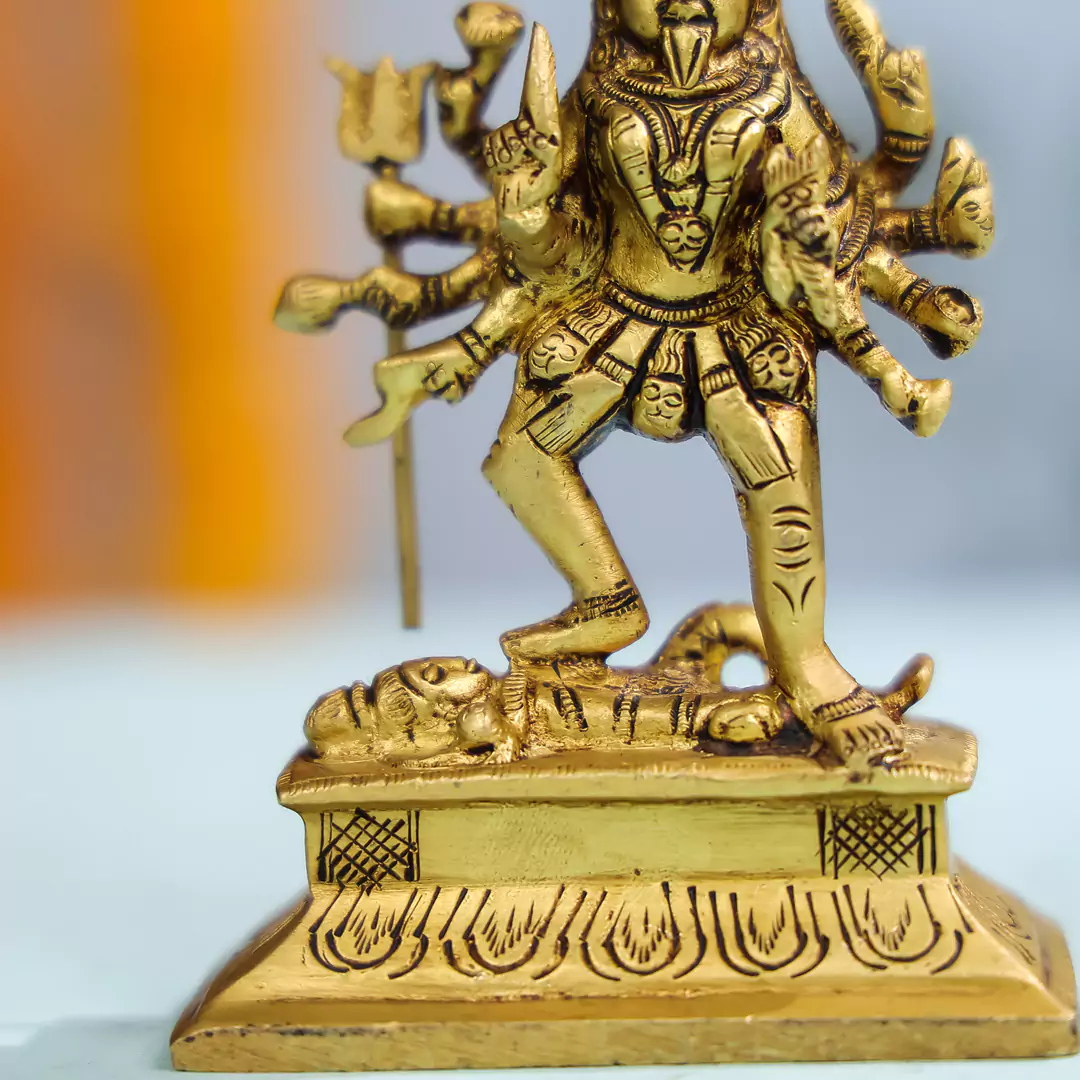 4.5" Brass Superfine Goddess Kali Idol - Image 5