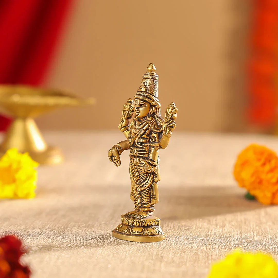4.5" Brass Superfine Lord Balaji Idol - Image 3