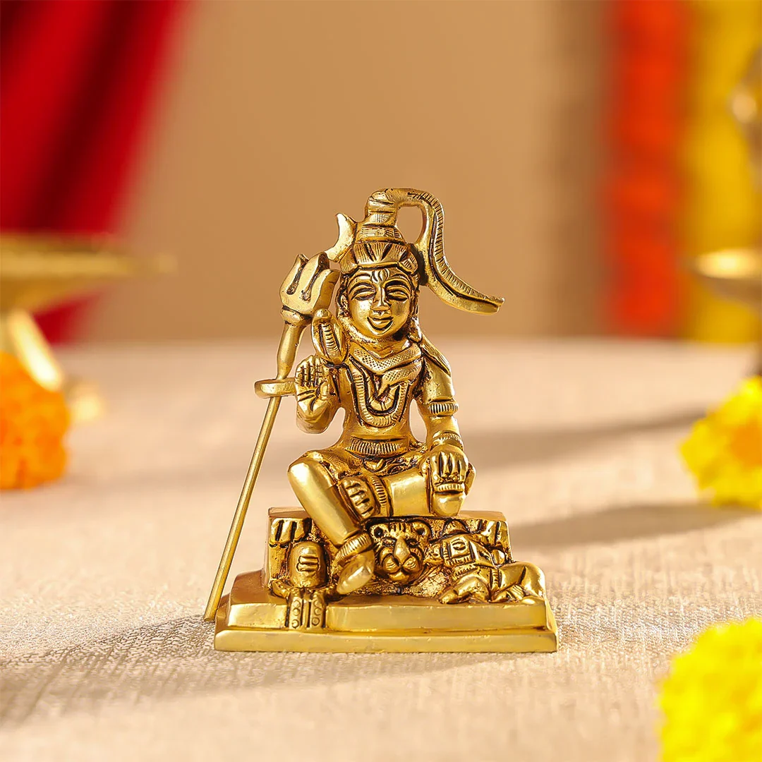 4" Brass Superfine Lord Shiva Idol - Image 3