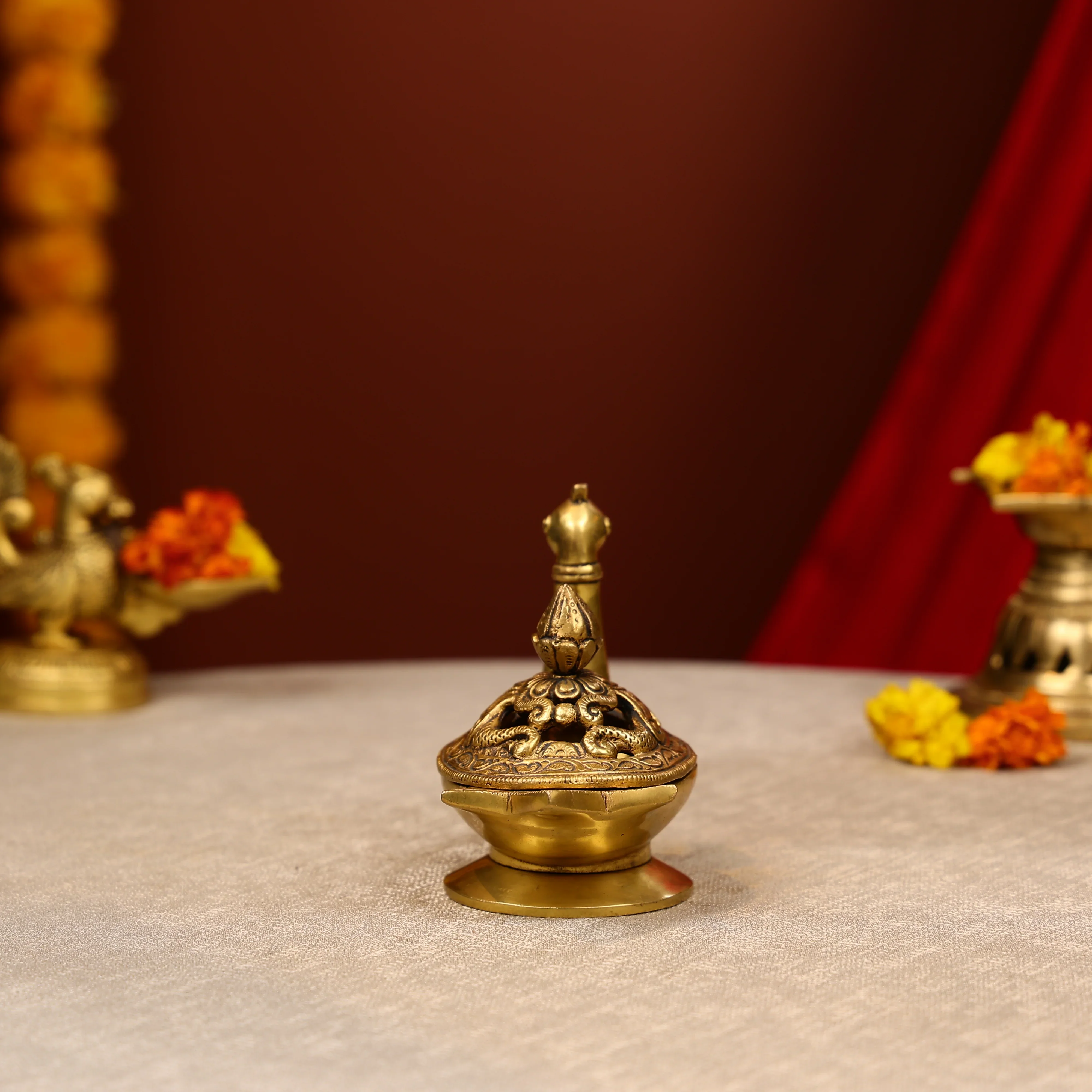 Brass Duck-Shaped Dhoop Dani | Loban Lamp - Image 3