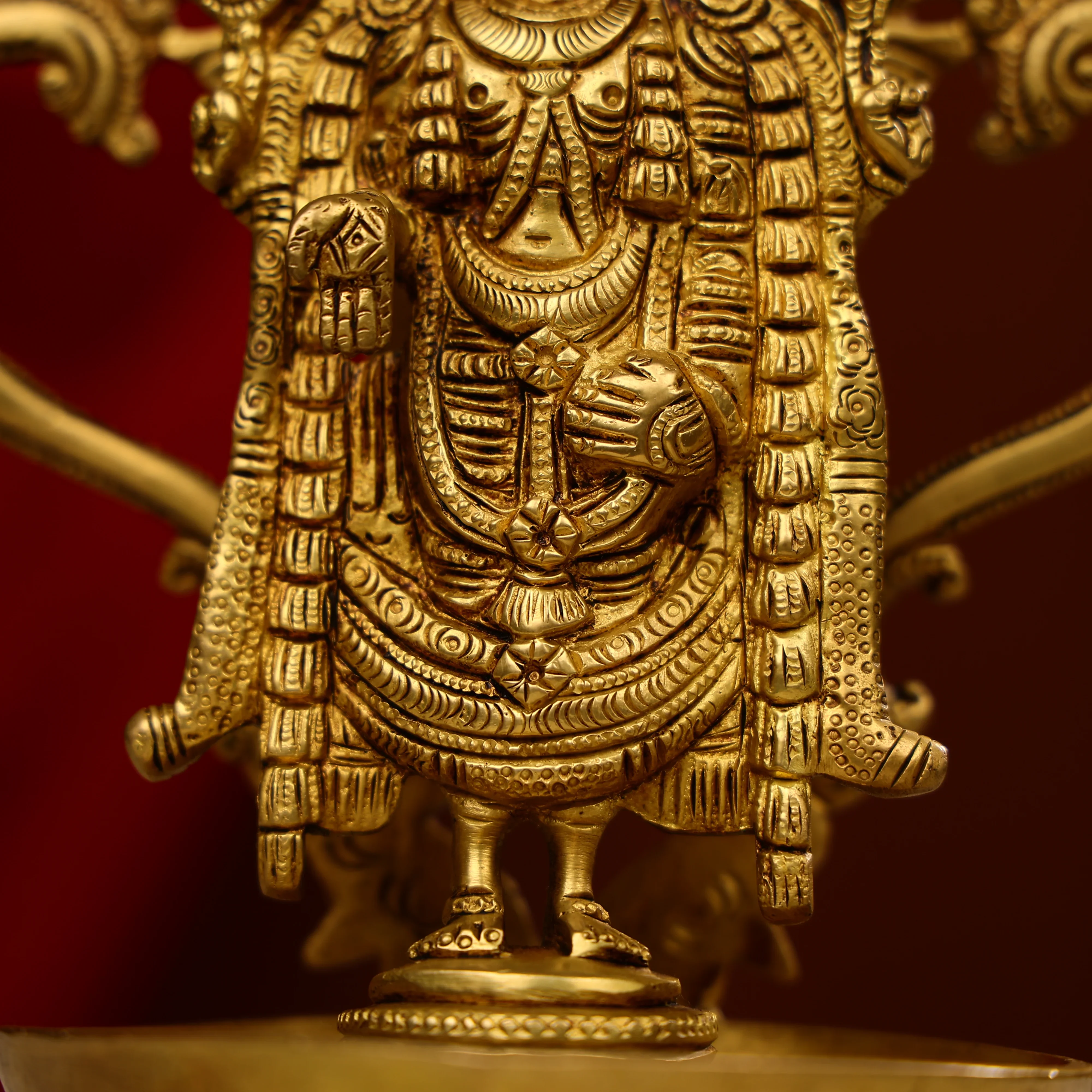 10" Super Fine Brass Tirupati Balaji Venkateshwara Idol - Image 4