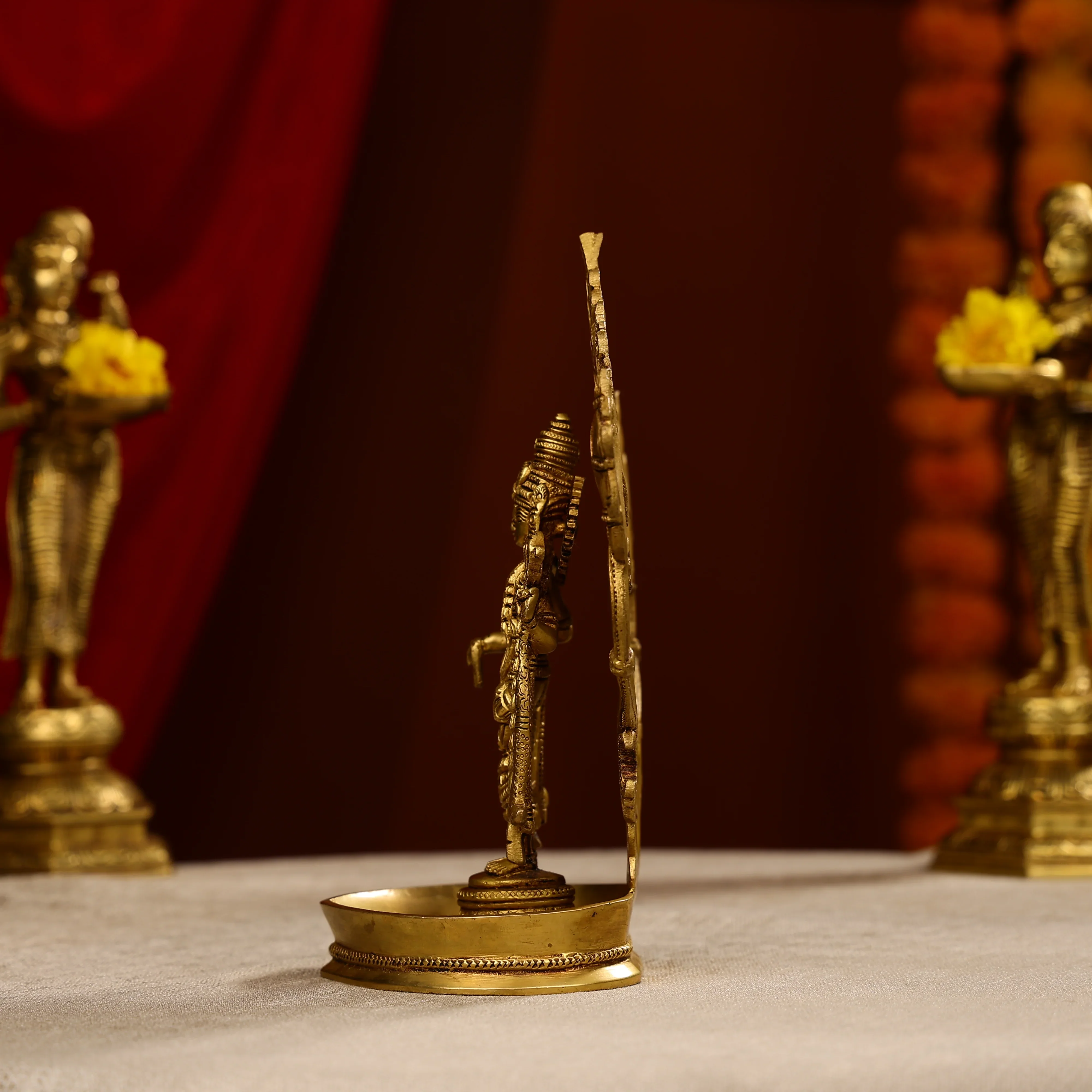 10" Super Fine Brass Tirupati Balaji Venkateshwara Idol - Image 6