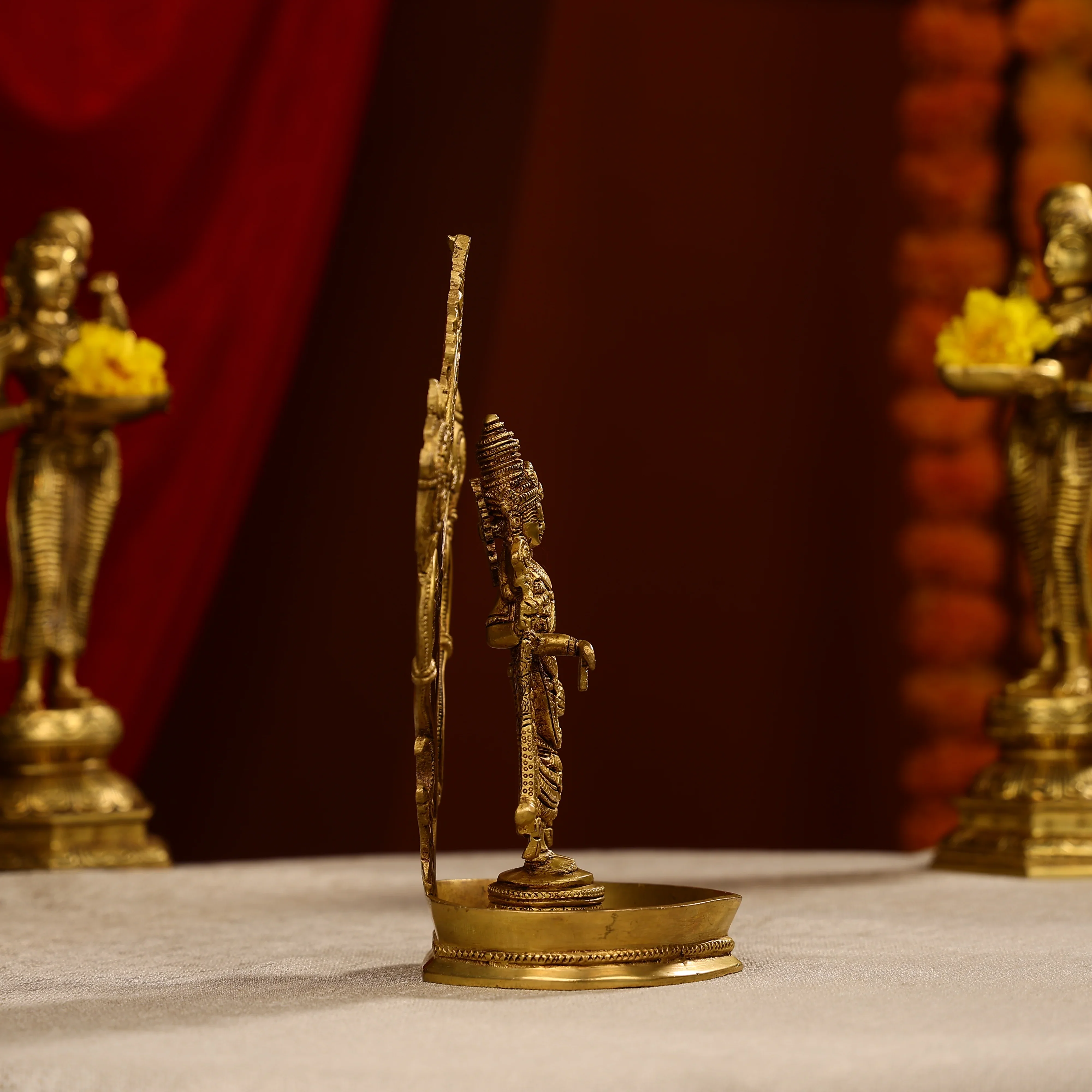 10" Super Fine Brass Tirupati Balaji Venkateshwara Idol - Image 8