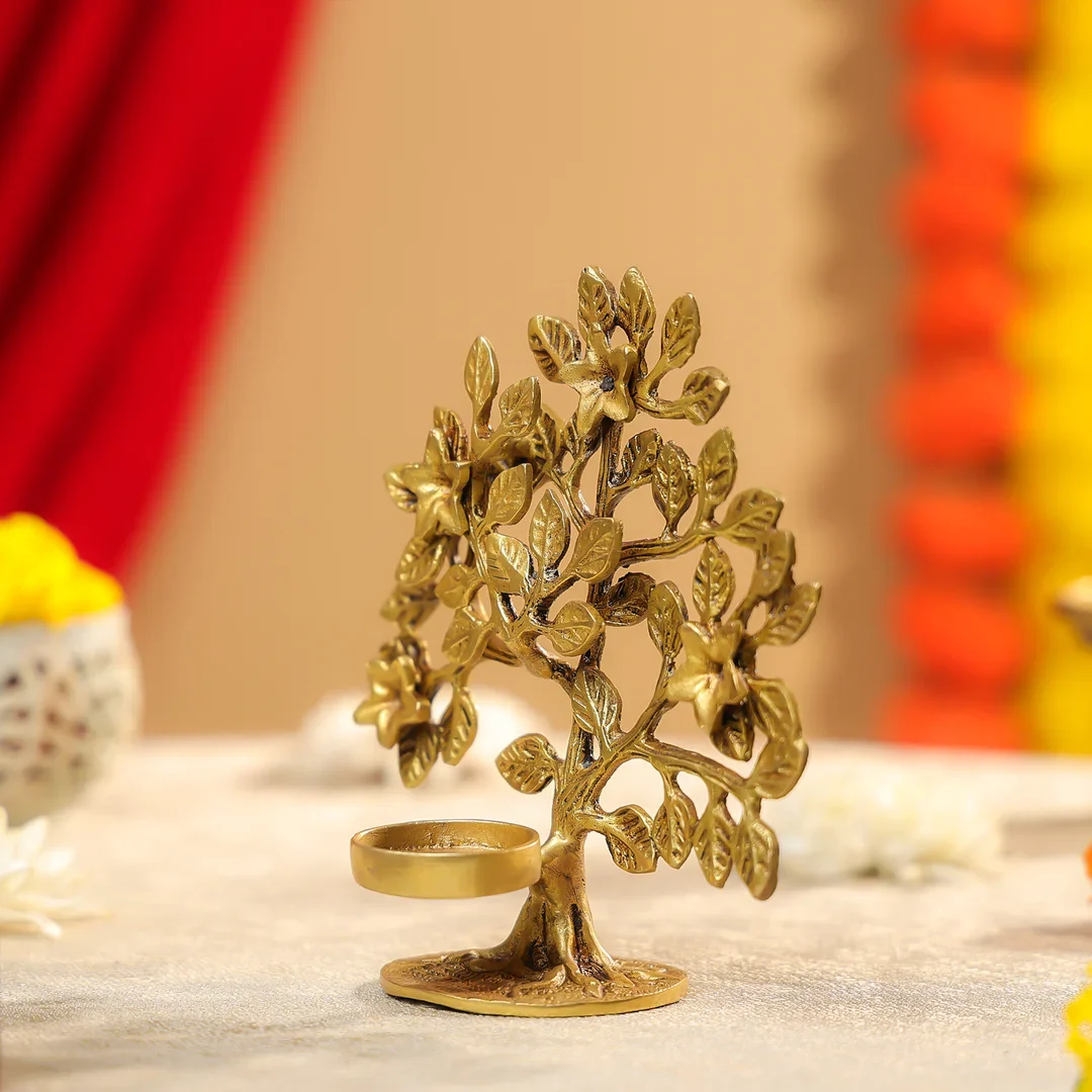 Brass Tree Of Life T-Light Holder - Image 3