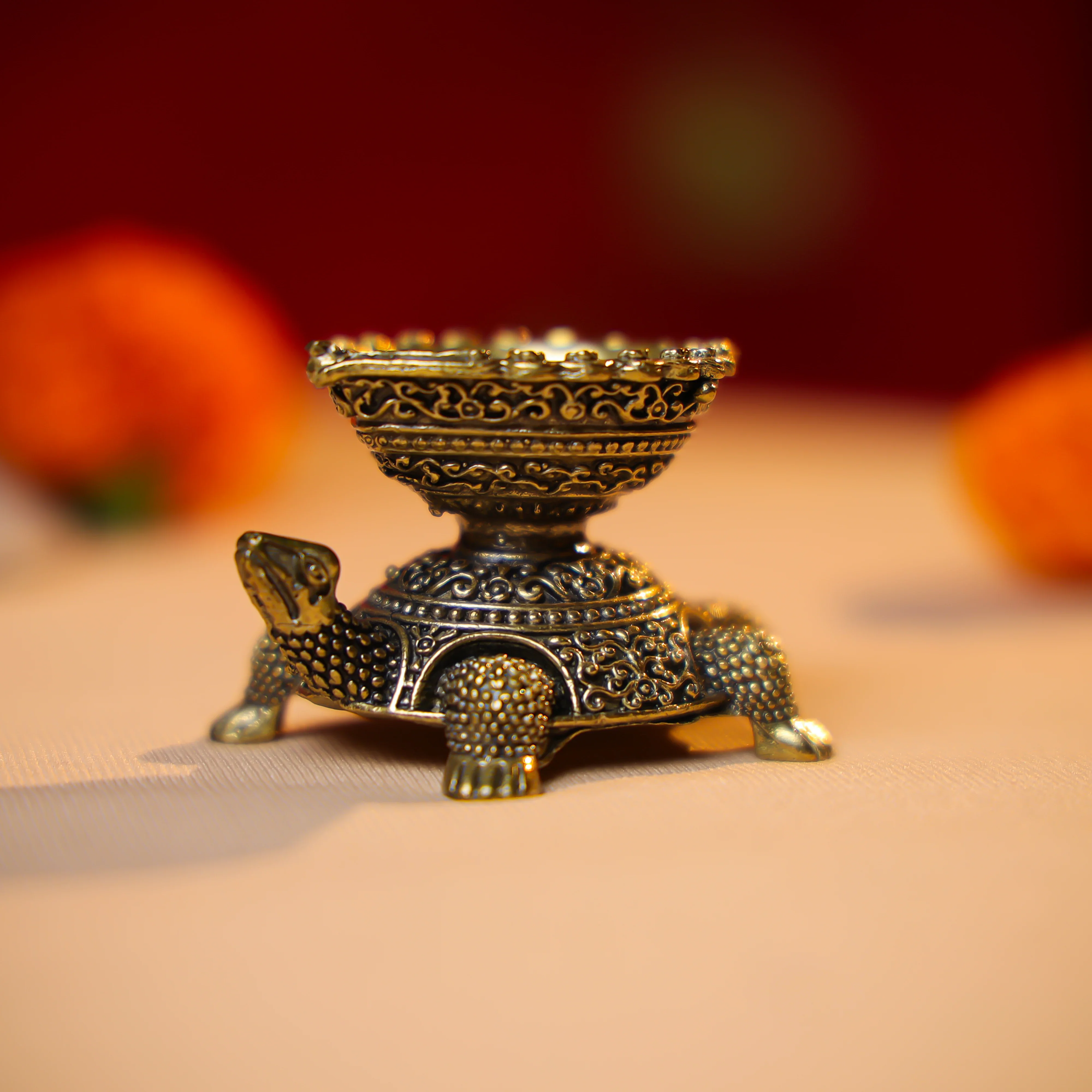 Brass Turtle Diya - Image 2