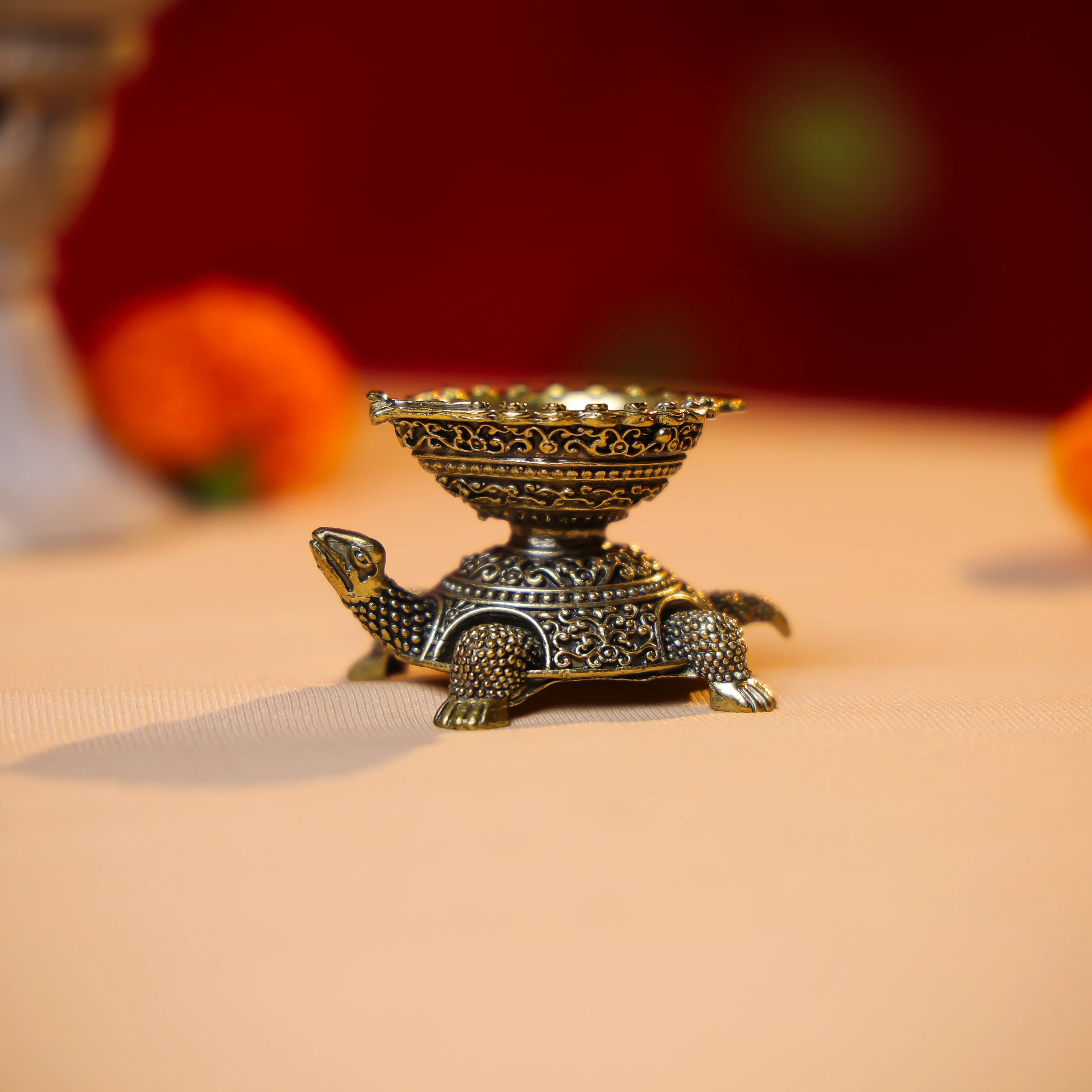 Brass Turtle Diya - Image 3