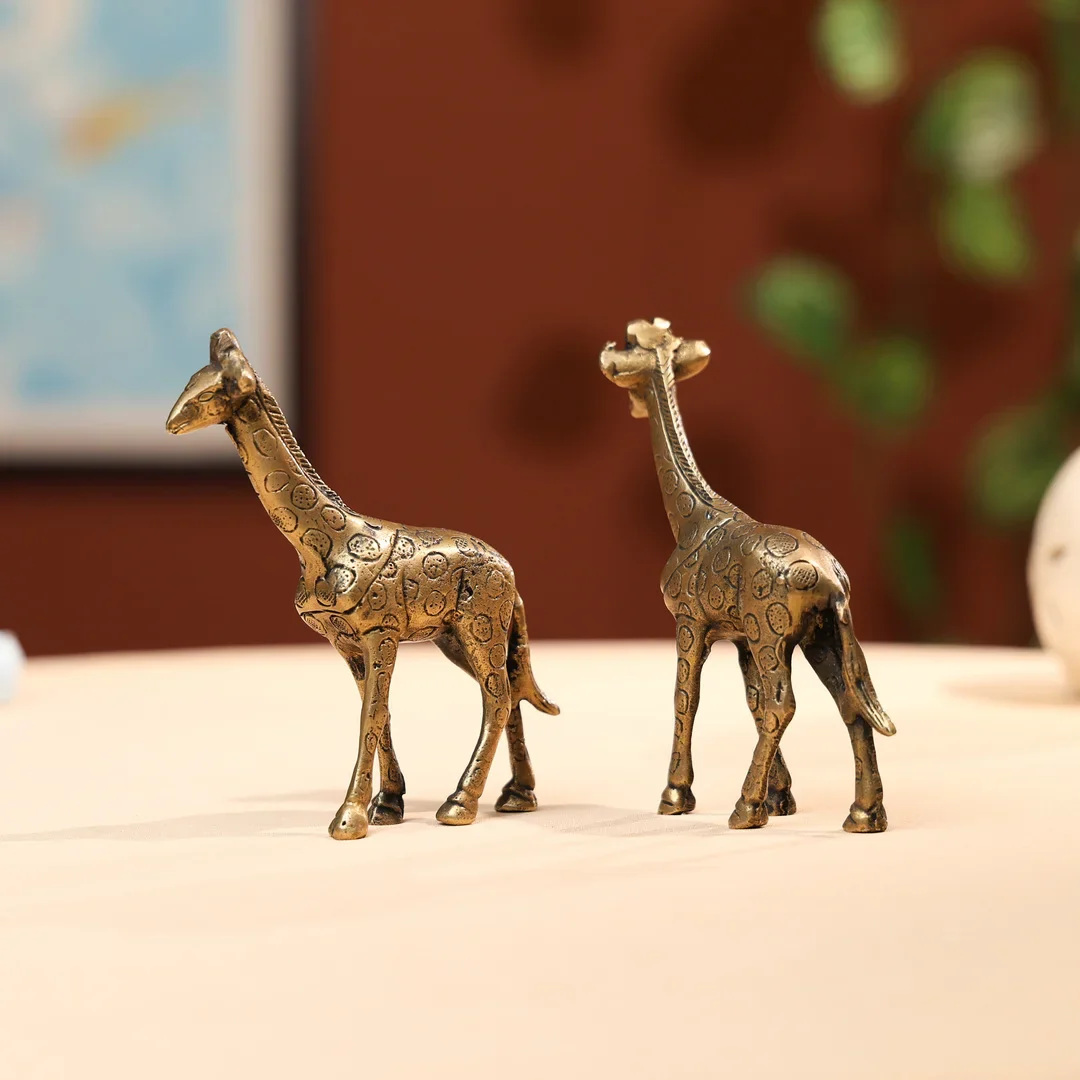 Brass White Antique Giraffe - Image 2