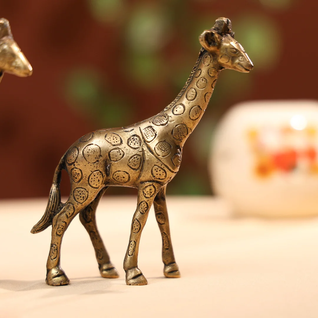 Brass White Antique Giraffe - Image 4